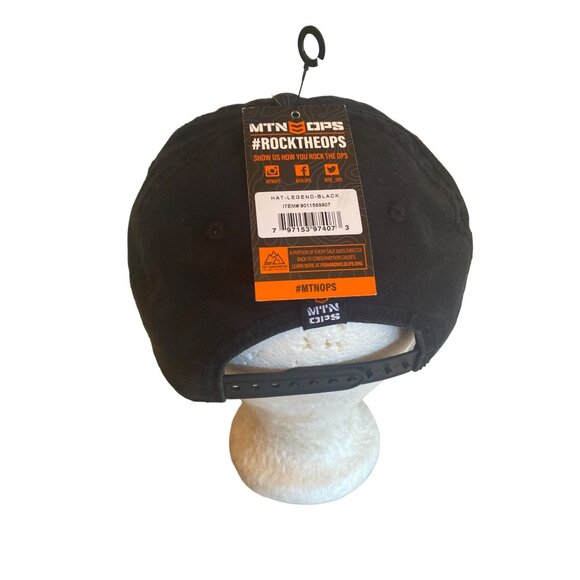 MTN OPS Black Snapback Hat With Orange Logo Embroidery Adjustable Fit - Picture 3 of 7